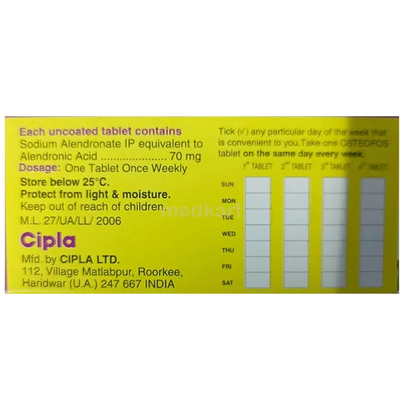 osteofos 70mg tablet 4's